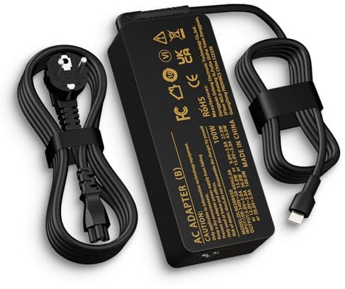 100W USB C Netzteil Laptop Ladegerät Schnellladegerät für MacBook Lenovo Thinkpad Dell Latitude HP Chromebook Asus Acer Huawei Xiaomi Air Samsung Notebook Ladekabel 100 Watt PD Typ C Power Adapter