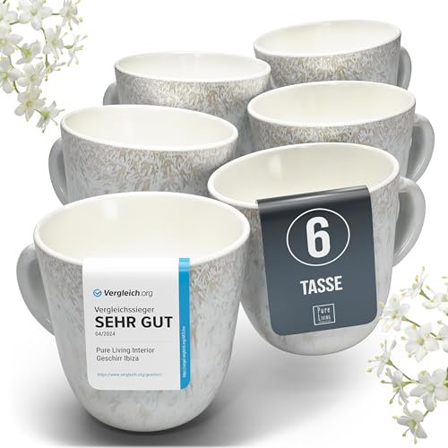 Ibiza Stoneware Dinnerware Set for 6 - Elegant Dishware - Dishwasher & Microwave Safe - Complete Dining Ensemble - Plates for Dining Service - Pure Living in Light Beige
