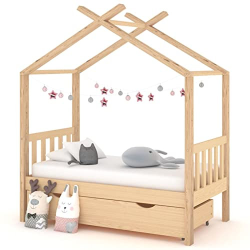 LAPOOH Kinderbett mit Schublade Massivholz Kiefer 70x140 cm, Babybett, Baby Bett, Betten - 322145 - at