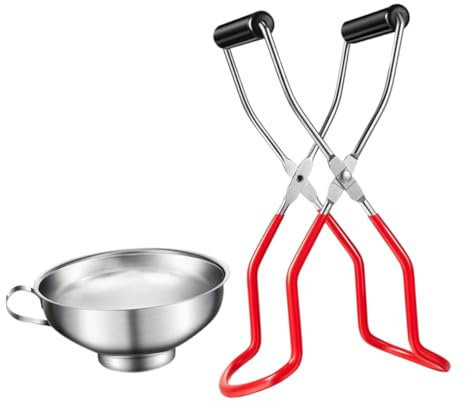 BRIGHTFUFU Can Jar Lifters and Bottle Clamps Set 2pcs, Non-Slip Heat Resistant Metal Tongs for Safe Bottle and Jar Handling, Kitchen Canning and Cooking Tool Accessories