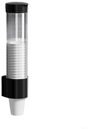 Water Cup Dispenser Mounted Disposable Cup Dispenser Anti-dust Plastic Holder for Plastic Cups Paper Cones Can Hold 40-45 Cups(Black)