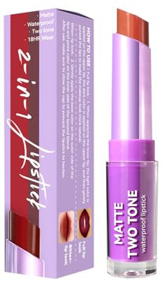 2-in-1 Two Tone Lipstick, Schimmernde, Matte Lippenfarbe, Pflegt Und Spendet Langanhaltende Feuchtigkeit (3)