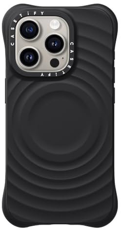 CASETiFY Ripple Silicone Case for iPhone 15 Pro [Magsafe Compatible / 6.6 ft. 2X Military Grade Drop Protection] Soft-Touch, Secure Grip - Black