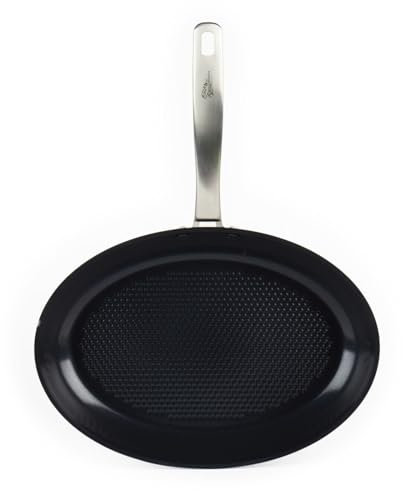 Kitchen Utensil Non-Stick Induction Oval Fish Frying Pan (Material: Ceramic)