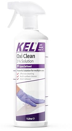 KEL - Oxi Clean | Hydrogen Peroxide 3%, 10 Vols | Organic, Laundry Stain Remover - 1 Litre