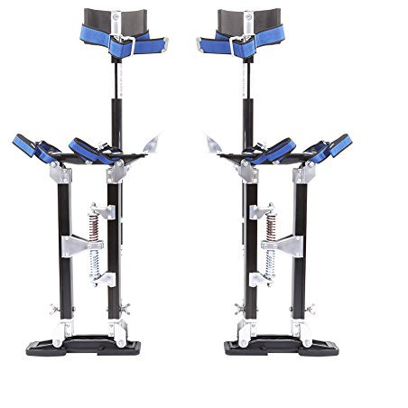 Trockenbau Stelzen, 61–101, 6 cm, Modifizierbare Alu um Werkzeugstelzen, Leichte Alu um Arbeitsstelzen mit Knieschützern, Schutz für Maler, Klebeband, Trockenbau, Verputzen, Stelzen(Schwarz)