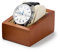 Papten Uhrenbox aus Holz, Uhren Aufbewahrungsbox Uhrenhalter Uhrenkasten mit Uhrenkissen Schmuckbox für Damen Herren (Beige)