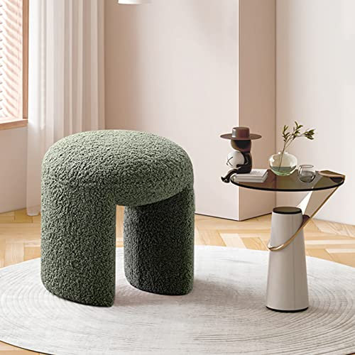 Bequemer moderner Fußhocker, robuste, multifunktionale Bettbank für Zuhause, Schlafzimmer, Wohnzimmer, Samt-Eingangsbank, Ottomane, Grün, 45 x 45 x 46,5 cm (18 x 18 x 18 Zoll)