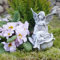 Elfenfigur auf Rosenblüte - Magische Fee, 13cm - Zeitlose Deko für Drinnen und Draußen - Polyresin, Wetterfest - Gartendeko