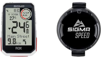 Sigma Sigma Rox 4.0 Sender Set Fahrradcomputer Weiß Einheitsgröße & Duo magentless Speed Sensor