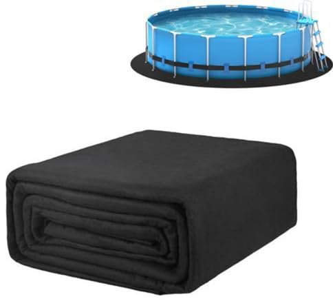 Black Under Pool Mats - 15ft Round, Puncture Resistant, Outdoor Above Ground Pool Floor Mats