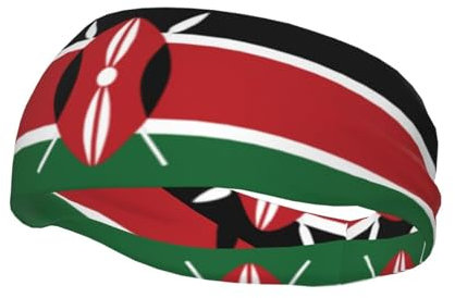 Flag of Kenya Print Sports Sweatband - Multi-Use Headbands for Kids, Men Women, Moisture Wicking Non-Slip