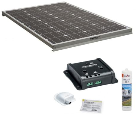 Antarion Pack Panneau Solaire 140W + Kit de Pose Solaire avec Régulateur 160W 10A