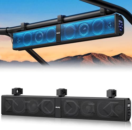 Ehaho 83,8 cm (33 Zoll) UTV Bluetooth RGB verstärkte wasserdichte Soundbar für SUV-Fahrzeuge