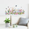 astylishome Schrank Aufkleber Wandtattoo Garten Blumen Wandaufkleber Blume Schmetterling Wandsticker Wanddeko für Wohnzimmer Schlafzimmer Fenster 0312