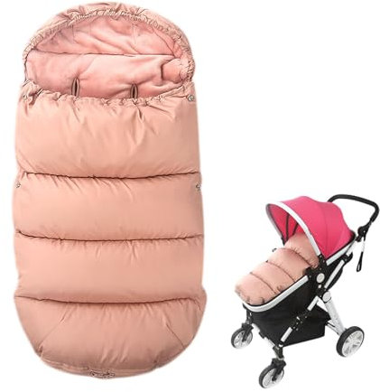 Liemuao Chanceliere Universelle Poussette, Imperméable Chaud Peluche Couverture avec Fermeture Éclair Sac De Couchage Enfant Chancelière Cosy/Siège Auto pour Harnais 3 et 5 Points, 0-36 Mois (Rose)