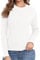QIXING Women's Cable Knit Jumper Cosy Long Sleeve Round Neck Pullover Casual Sweater Tops for Ladies UK(White, L)