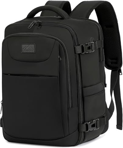 LNYXCHER Easyjet Cabin Bag 45x36x20 Travel Travel Black Backpack Carry-ons Laptop Rucksack Hand Luggage Bag Underseat Cabin Size 30L Flight Bags Fit 15.6 Laptop Black(Black,M)