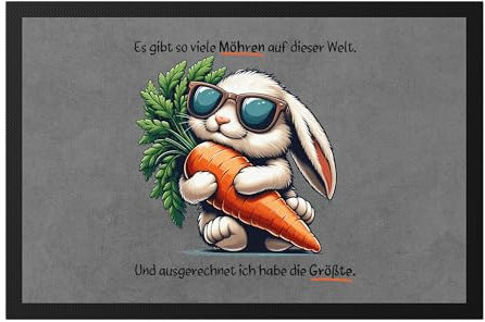 Hey!Print Es gibt so viele Möhren Hase Fußmatte Witzig Ironie Ostern Geschenk