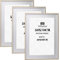 Wooden&White Two Tone 50x70cm Picture Frames Set of 3 with Acid Free Mounts for 40x60cm, 70x50cm boxed poster frames 3pack,40x60cm wooden Effect Poster Frame