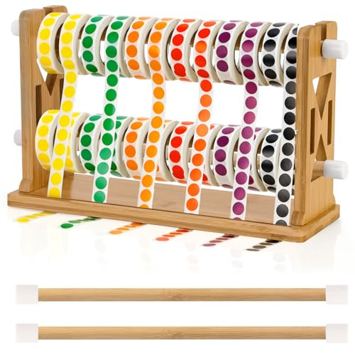 Etikettenspender aus Holz, Etikettenrollenhalter, 33 x 11,4 x 20,3 cm, Etiketten-Aufkleberhalter, Organizer, Aufkleberrolle, Etikettenständer für Etikettenrollen, Tisch, Heimbüro (ohne Etikettenband)