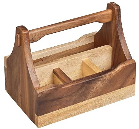 Tala 4 Compartment Table Caddy In Natural Acacia