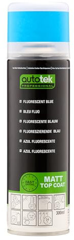 Autotek Peinture en aérosol Bleu Fluo Extra Bright, Peinture en aérosol fluo, 300ml