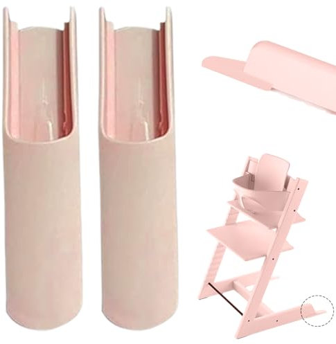 GXGM 2 Stück Erweitertes Gleiterset Kompatibel Für Stokke Tripp Trapp Hochstuhl, Kompatibel Mit Tripp Trapp Modellen,Kinderhochstuhl-Zubehör,Fußabdeckung Sicherheit (Rosa)