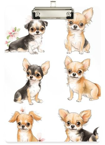 Foiosoh Cartoon-Hunde, Weiß und Schwarz, Vintage-Klemmbretter, Standard-Loch, für Lehrer im ersten Jahr, Größe 22,9 x 30,5 cm