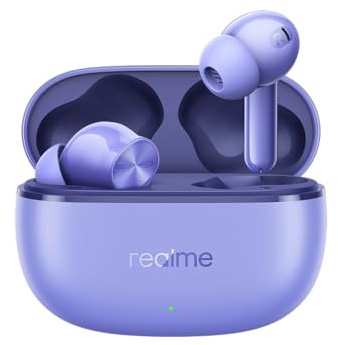 realme Buds T200 Lite, emparejamiento con Dos Dispositivos, Resistencia al Agua IPX4, conectividad Bluetooth 5.4, batería de Larga duración, latencia ultrabaja, Morado