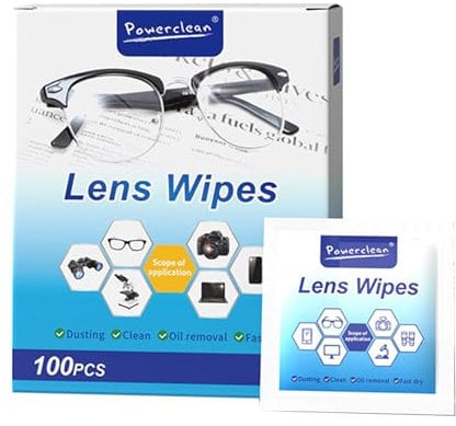 Anti-Fog Lens Wipes - Pre-Moistened Cleaning Wipes for Glasses, Camera Lenses, Phones & Screens - Streak-Free, Quick-Dry, Portable - 100 Count