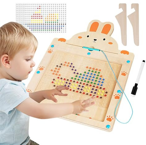 Magnetische Zeichentafel Für Kinder,2-in-1 Magnet Malbrett Mit Stift - Pädagogisches Lernspielzeug Maltafel Puzzle Aus Holz Für Kinder Von 3-7 Jahren Für Flugzeugreisen Schulunterricht Kindergarten