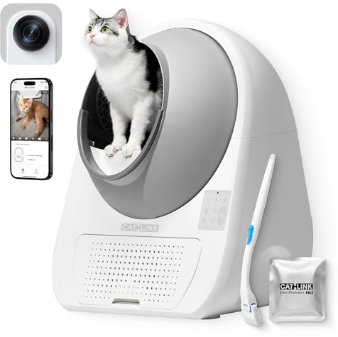 CATLINK PRO Ultra Selbstreinigendes Katzenklo 2025 - Mit KI-Gesundheitsmonitor & 5-facher Geruchskontrolle, 13L Abfallbehälter, Zwei-Wege-Audio, Mehrkatzen-Erkennung, APP-Steuerung(2.4G/5G WiFi)