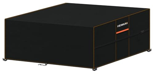 HEIMUNI Outdoor Furniture Covers Waterproof, Large Garden Table Cover | Rattan Garden Furniture Covers Heavy Duty 420D Oxford Patio Furniture Cover for Table and Chairs, Rattan Sofa 250x185x100cm