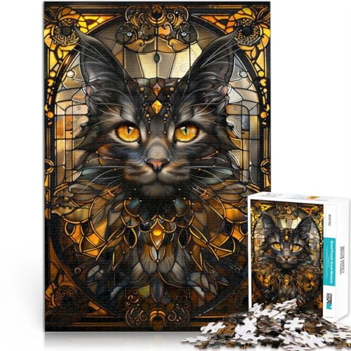 1000-Teile-Puzzle für Erwachsene und Jugendliche Schwarze Katze Kintsugi Kunst Aus Karton ab 14 Jahren Heimdekorationsspielzeug Lustiges Geschenk。Größe：38x52cm/14.9x20.4Zoll