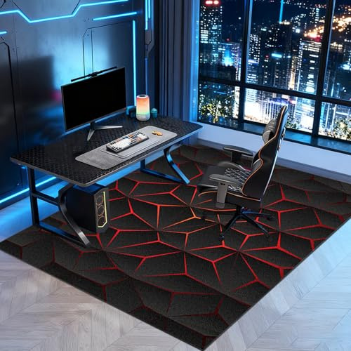 Zteiuqx rutschfest Gaming Teppich, Bodenschutzmatte Bürostuhl, Schreibtischstuhl Unterlage für Laminat, Bürostuhl Unterlage für Parkett und Hartböden 120 x 160 cm