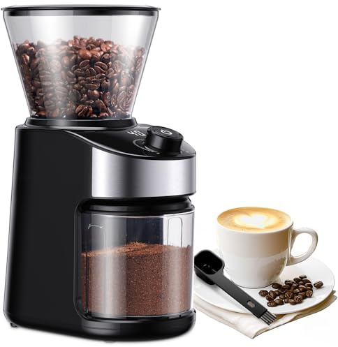 SHARDOR Kaffeemühle Elektrische Kegelmahlwerk, 25 präzise Mahlgradeinstellungen, automatische Kaffeebohnenmühle mit digitaler Zeitanzeige für Espresso, Filterkaffee und French Press, Schwarz