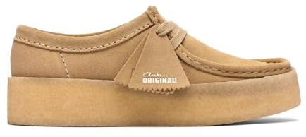 Clarks Damen - Schnürschuhe Wallabee Cup in beige Rauleder