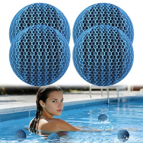 Mineup 4 Piezas Hot Tub Pool Scum Absorber, Hot Tub Esponja Absorbente de Aceite, Limpiador de Espuma de Hidromasaje para SPA y Piscina, Accesorios de Jacuzzi para Eliminar Suciedad, Aceite y Grasa