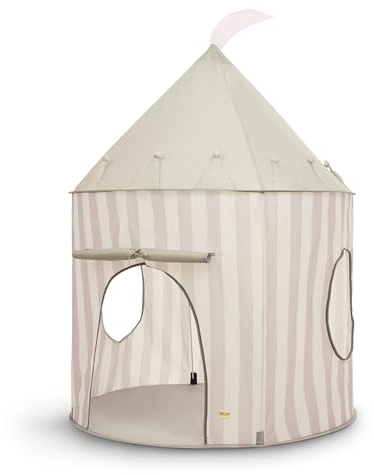 Relsy Grey Play Tent For Kids, Indoor/Outdoor Playhouse Striped Foldable Play Tent For Children & Toddlers, Ball Pit & Garden Toys, White & Grey Striped Design