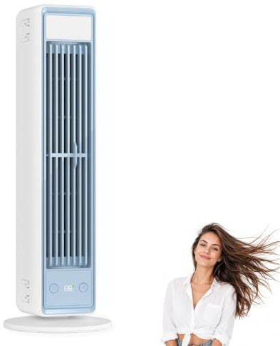 BreezaMax Air Kühlkönig, Airzuma Portable, Polar Breeze–BreezaMax Mini Cooling Ace, Leise & Energieeffizient, 3 Geschwindigkeiten, Bladeless Design, Perfekt für Büro, Schlafzimmer & Zuhause (Weiß)