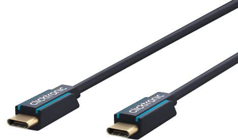Clicktronic USB-C Stecker auf USB-C Stecker Premium Kabel/USB 3.2 Gen 1 / Typ C Schnellladekabel bis 15W / max. Übertragungsrate 5 Gbit/s/USB C Datenkabel für USB-Geräte, 2m