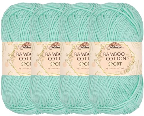 JubileeYarn Bamboo Cotton Sport Yarn - 50g/Skein - Caribbean Reef - 4 Skeins