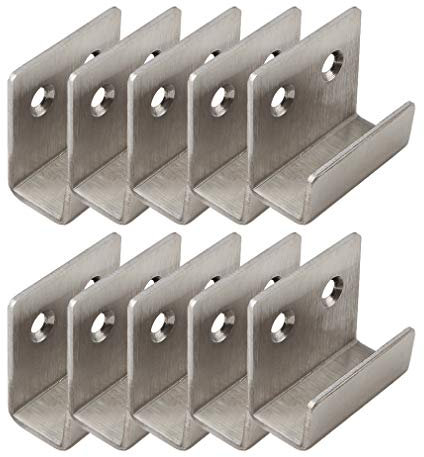Tiazza 10Pcs Brushed Stainless Steel Picture Frame Fixing Brackets Hooks Ceramic Tile Display Hanging Code U-Shaped Hangers (Inner Width: 20mm)