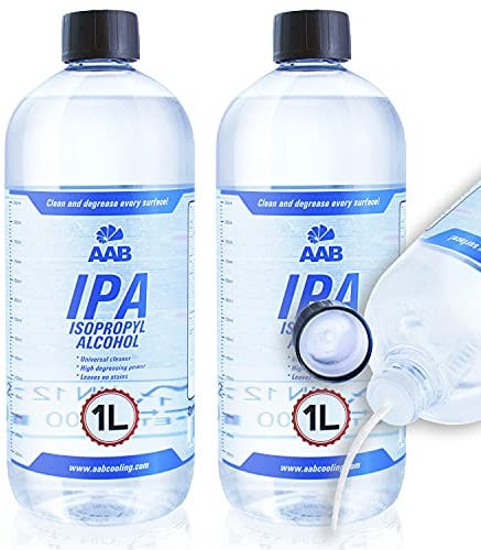 AABCOOLING IPA 1L – 2 Stück Satz - Isopropylalkohol, Universelles Weingeist, Nail Cleaner, Für Fetten und Ölen Cleaner, Druckkopfreiniger in Einer Großen Flasche, Sehr Effizient Entferner