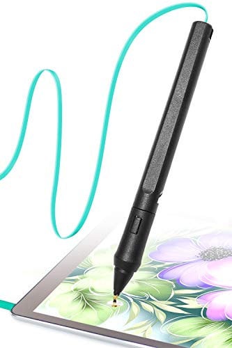 SonarPen Stylet Intelligent Sensible à la Pression avec Bouton de raccourcissement de la Paume sans Batterie. Compatible avec iPad/iPhone/Android/Switch/Chromebook (Vert Aqua)