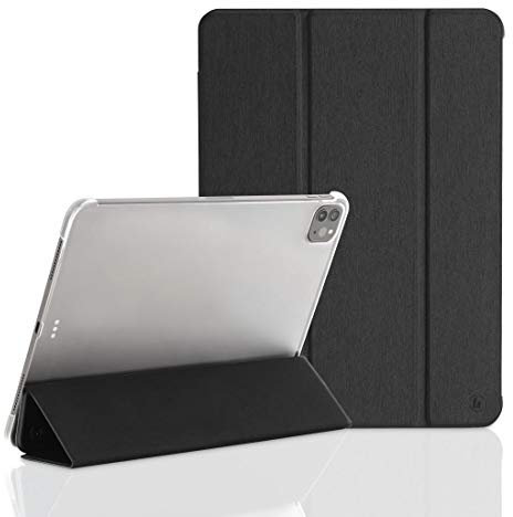 Hama Case für iPad Pro 2020 11 Zoll (aufklappbare Schutz-Hülle für Displays mit 11 Zoll, Cover für Apple Tablet, Magnetverschluss, transparent) schwarz