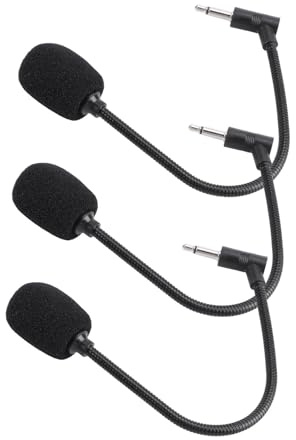 SOLUSTRE Kleines Mikrofon Kunststoff Schwamm Material 4-pol Stecker 3 Stück-Pack mit Klarem Klang für PC und Handy für Büro und Homeoffice