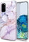 JAHOLAN Galaxy S20+ Hülle Handyhülle TPU Silikon Weiche Schlank Schutzhülle Handytasche Flexibel Case Handy Hülle für Samsung Galaxy S20+/S20 Plus - Marmor Glitter Sparkle Purple Pink