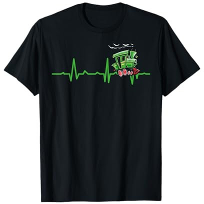 Herzschlag Zugliebhaber Dampfzug Lokomotive Eisenbahn T-Shirt